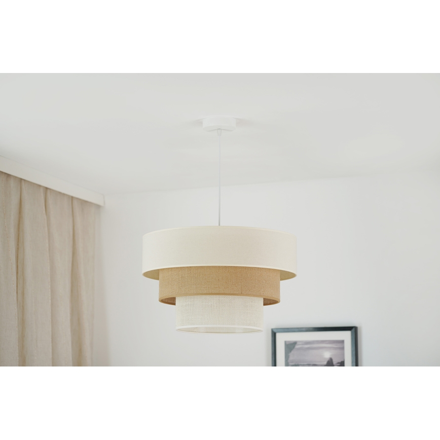 Brilagi - Luster na lanku DENVER LUNETA 1xE27/15W/230V pr. 45 cm béžová/hnedá/krémová