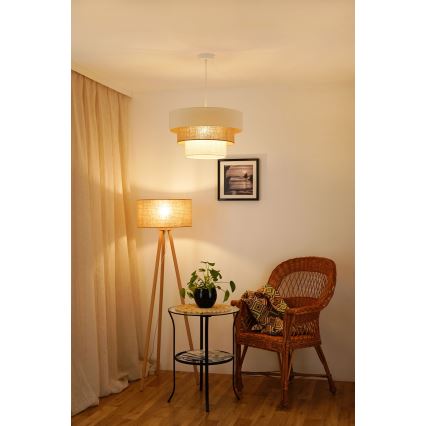 Brilagi - Luster na lanku DENVER LUNETA 1xE27/15W/230V pr. 45 cm béžová/hnedá/krémová