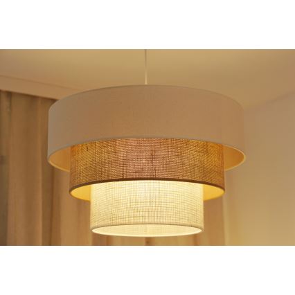 Brilagi - Luster na lanku DENVER LUNETA 1xE27/15W/230V pr. 45 cm béžová/hnedá/krémová