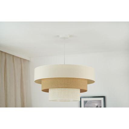 Brilagi - Luster na lanku DENVER LUNETA 1xE27/15W/230V pr. 60 cm béžová/hnedá/krémová