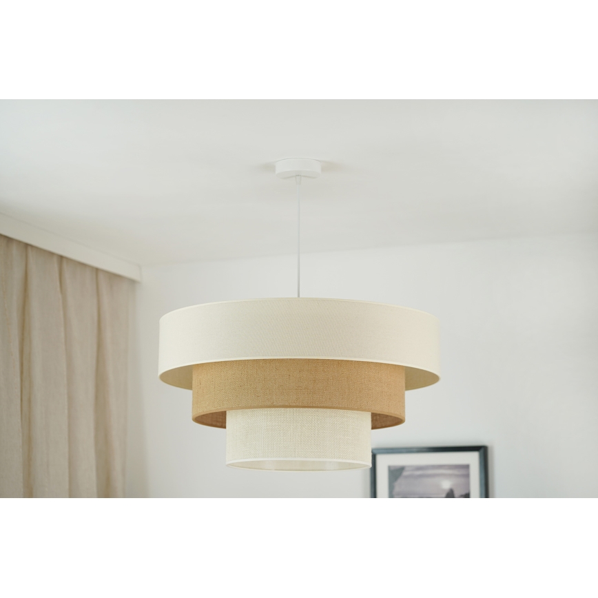 Brilagi - Luster na lanku DENVER LUNETA 1xE27/15W/230V pr. 60 cm béžová/hnedá/krémová