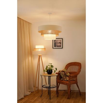 Brilagi - Luster na lanku DENVER LUNETA 1xE27/15W/230V pr. 60 cm béžová/hnedá/krémová