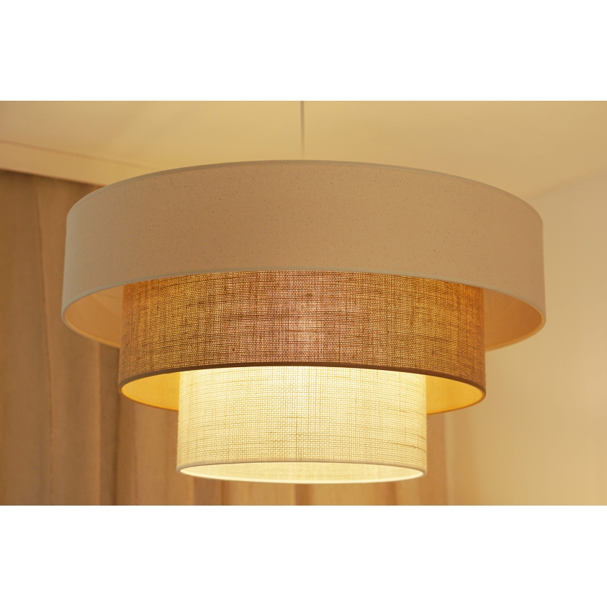 Brilagi - Luster na lanku DENVER LUNETA 1xE27/15W/230V pr. 60 cm béžová/hnedá/krémová
