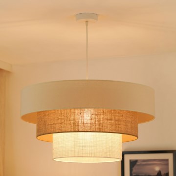 Brilagi - Luster na lanku DENVER LUNETA 1xE27/15W/230V pr. 60 cm béžová/hnedá/krémová