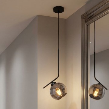 Brilagi - Luster na lanku DIOR 1xE27/60W/230V čierna/dymová sivá