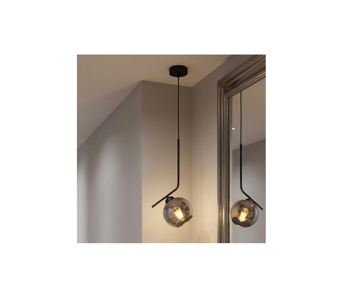 Brilagi - Luster na lanku DIOR 1xE27/60W/230V čierna/dymová sivá 59-006B