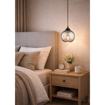 Brilagi - Luster na lanku DIOR 1xE27/60W/230V čierna/dymovošedá