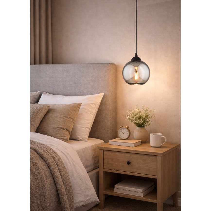Brilagi - Luster na lanku DIOR 1xE27/60W/230V čierna/dymovošedá