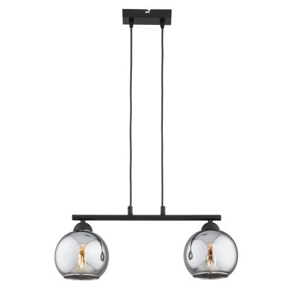 Brilagi - Luster na lanku DIOR 2xE27/60W/230V čierna/dymová sivá