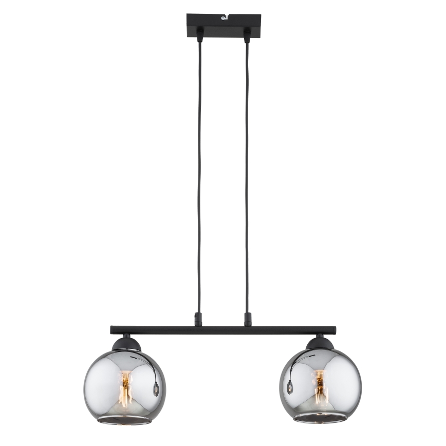 Brilagi - Luster na lanku DIOR 2xE27/60W/230V čierna/dymová sivá