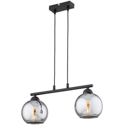 Brilagi - Luster na lanku DIOR 2xE27/60W/230V čierna/dymová sivá