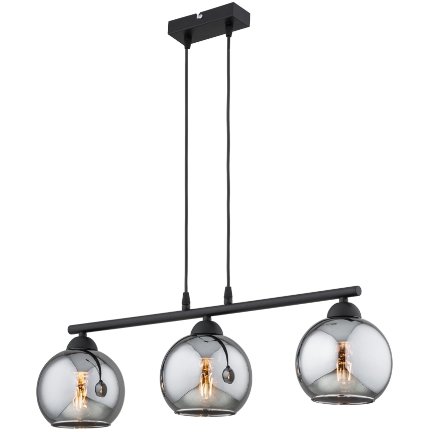 Brilagi - Luster na lanku DIOR 3xE27/60W/230V čierna/dymová šedá