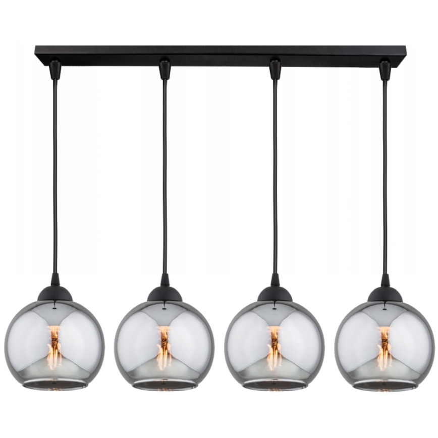 Brilagi - Luster na lanku DIOR 4xE27/60W/230V čierna/dymová sivá