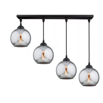 Brilagi - Luster na lanku DIOR 4xE27/60W/230V čierna/dymová sivá