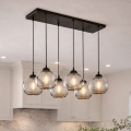 BRILAGI - Luster na lanku DIOR 6xE27/60W/230V čierna/dymová sivá