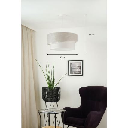 Brilagi - Luster na lanku DOVER SHINE 1xE27/15W/230V pr. 50 cm šedá/krémová