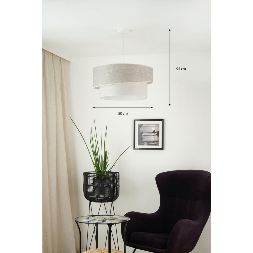 Brilagi - Luster na lanku DOVER SHINE 1xE27/15W/230V pr. 50 cm šedá/krémová