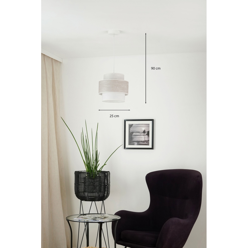Brilagi - Luster na lanku DOVER SPACE 1xE27/15W/230V pr. 25 cm šedá/krémová