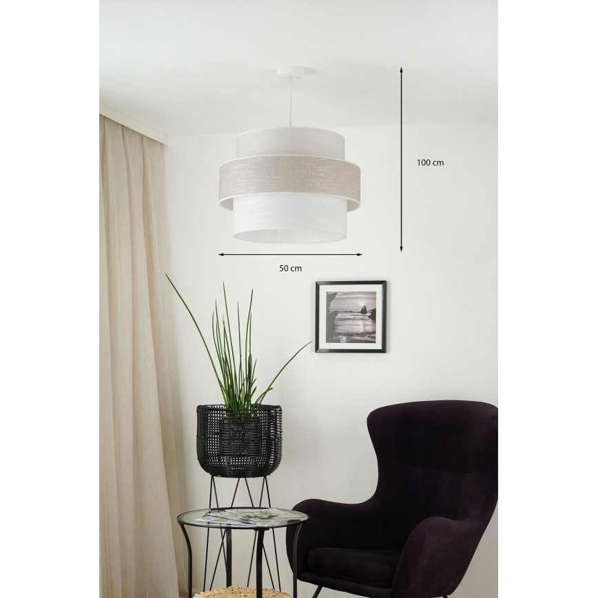 Brilagi - Luster na lanku DOVER SPACE 1xE27/15W/230V pr. 50 cm šedá/krémová