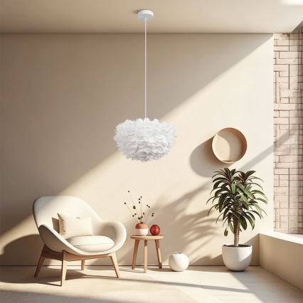 BRILAGI - Luster na lanku FEATHER 3xE27/40W/230V pr. 40 cm biely
