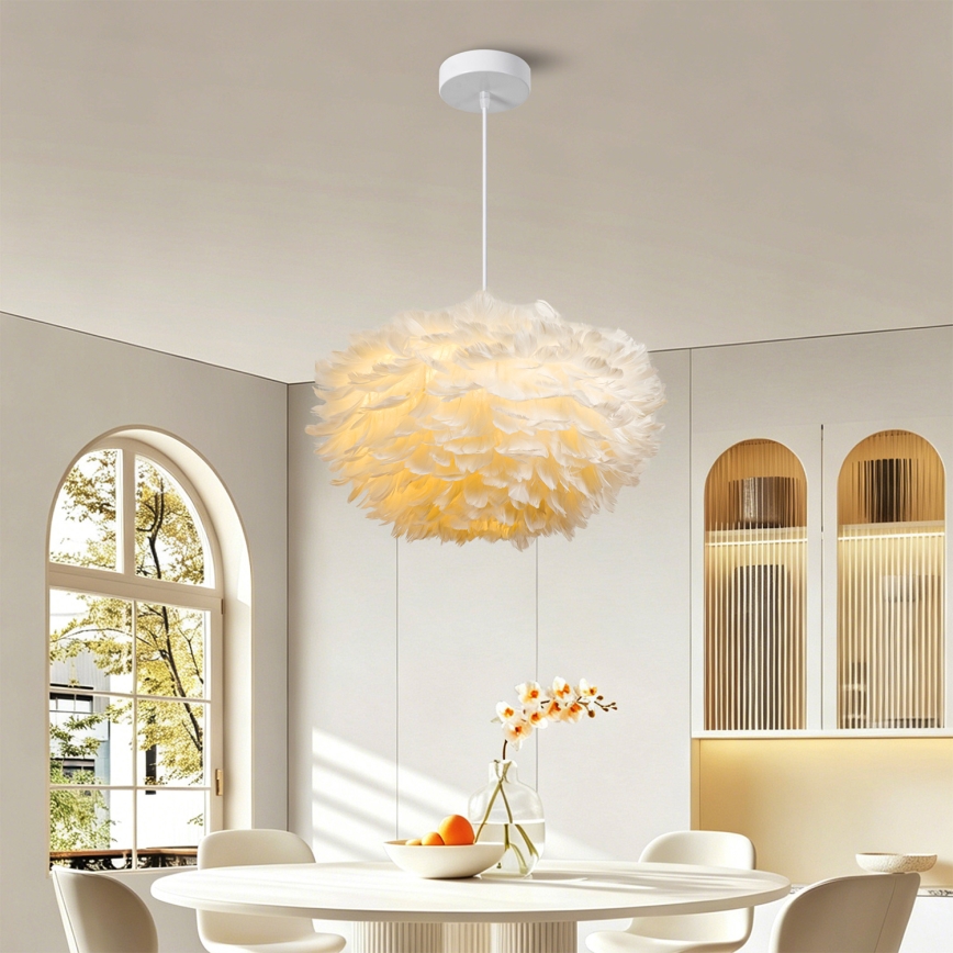 Brilagi - Luster na lanku FEATHER 3xE27/40W/230V pr. 50 cm biela