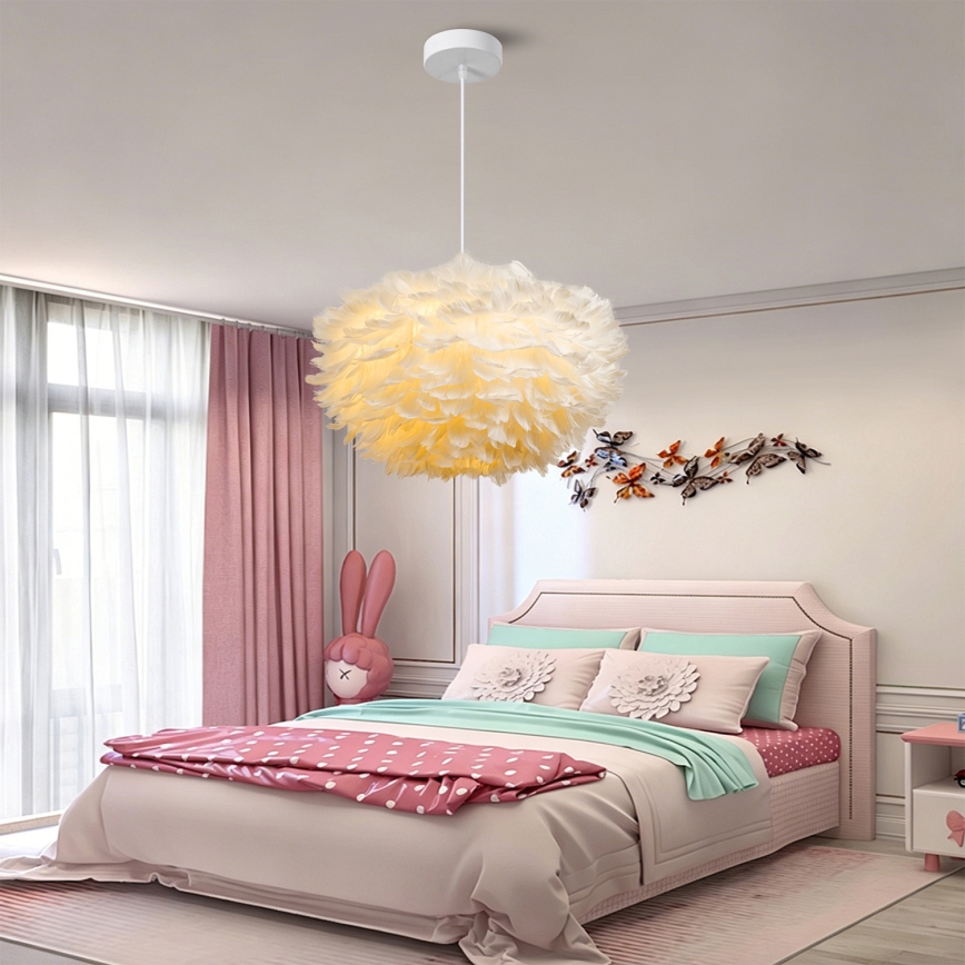 Brilagi - Luster na lanku FEATHER 3xE27/40W/230V pr. 50 cm biela