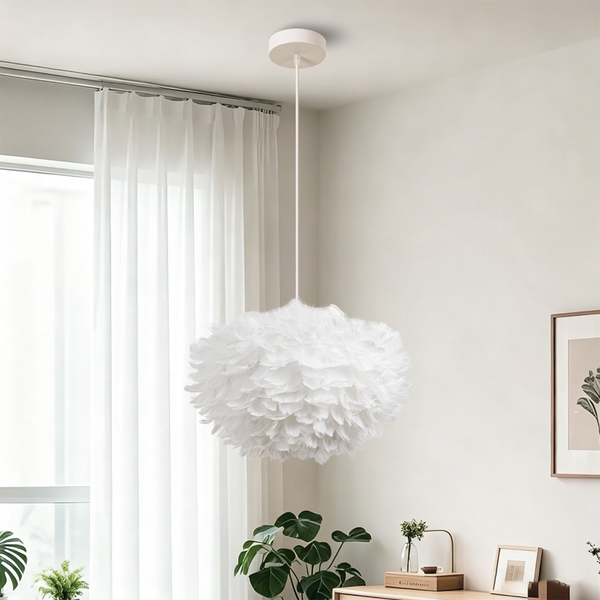 Brilagi - Luster na lanku FEATHER 3xE27/40W/230V pr. 50 cm biela