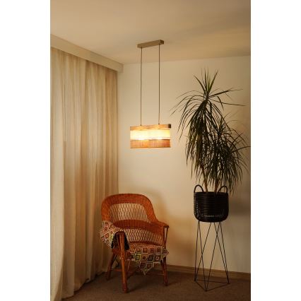 Brilagi - Luster na lanku FOREST 2xE27/15W/230V borovica/béžová/krémová