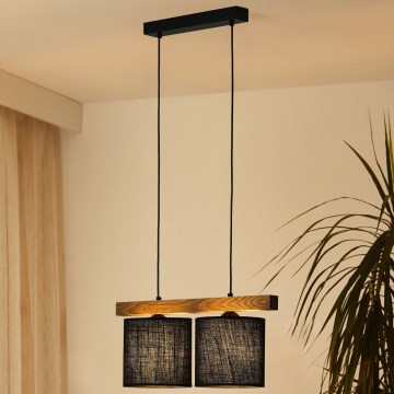 Brilagi - Luster na lanku FOREST 2xE27/15W/230V borovica/čierna