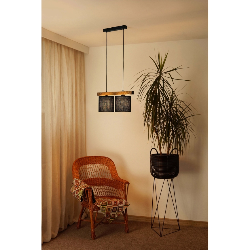 Brilagi - Luster na lanku FOREST 2xE27/15W/230V borovica/čierna