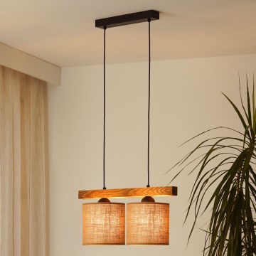 Brilagi - Luster na lanku FOREST 2xE27/15W/230V borovica/hnedá/čierna