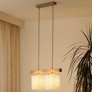 Brilagi - Luster na lanku FOREST 2xE27/15W/230V borovica/hnedá/krémová