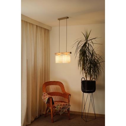 Brilagi - Luster na lanku FOREST 2xE27/15W/230V borovica/hnedá/krémová