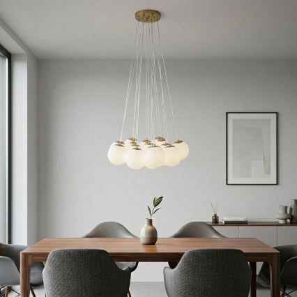 Brilagi - Luster na lanku GLOBE 15xE14/15W/230V biely