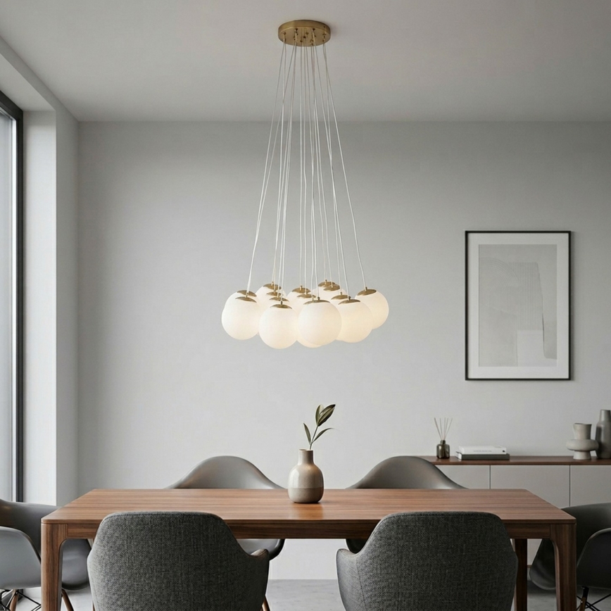 Brilagi - Luster na lanku GLOBE 15xE14/15W/230V biely
