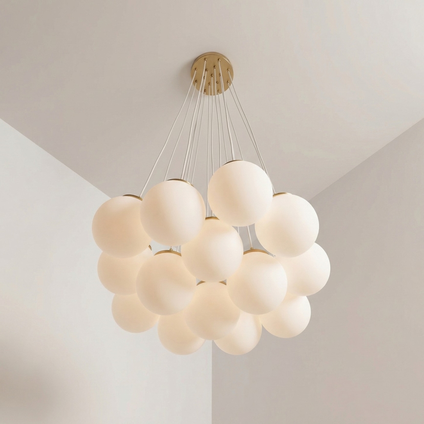 Brilagi - Luster na lanku GLOBE 15xE14/15W/230V biely