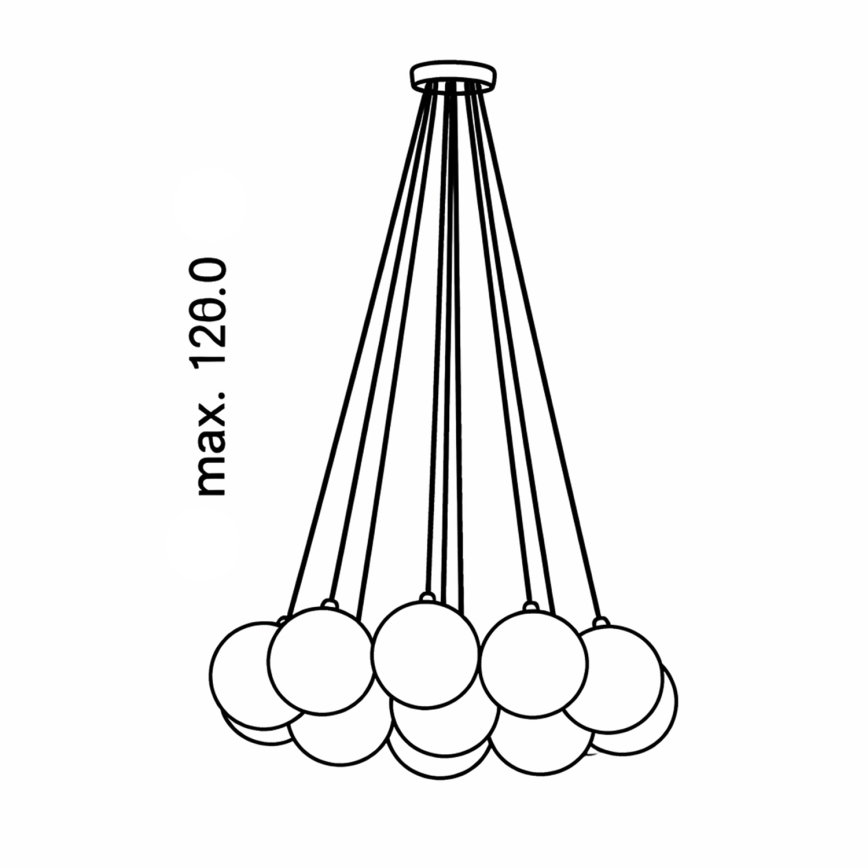 Brilagi - Luster na lanku GLOBE 15xE14/15W/230V biely