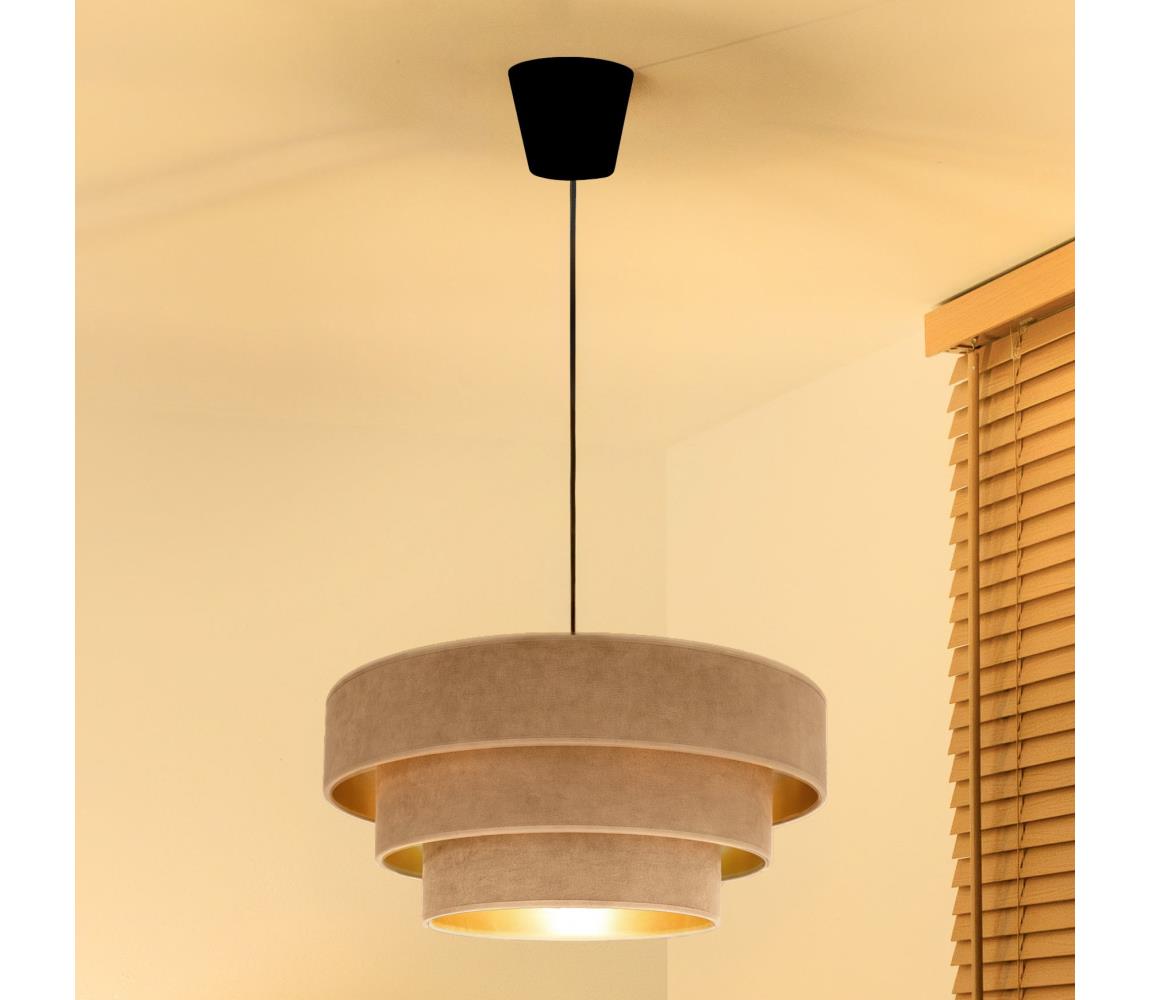 Brilagi - Luster na lanku LUNETA 1xE27/60W/230V pr. 40 cm béžová/zlatá 8590828052142