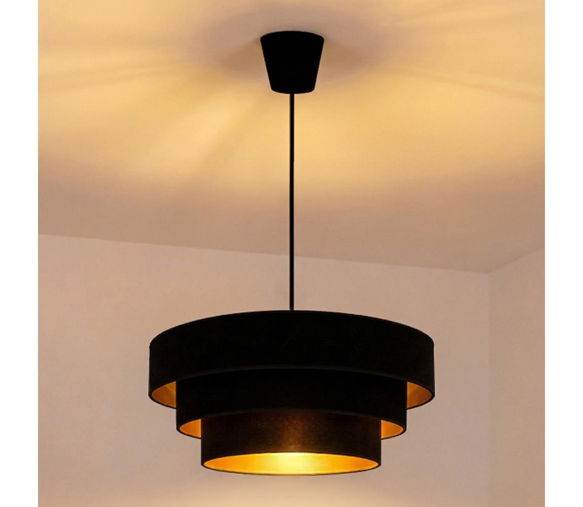 Brilagi - Luster na lanku LUNETA 1xE27/60W/230V pr. 40 cm čierna/zlatá 8590828052180