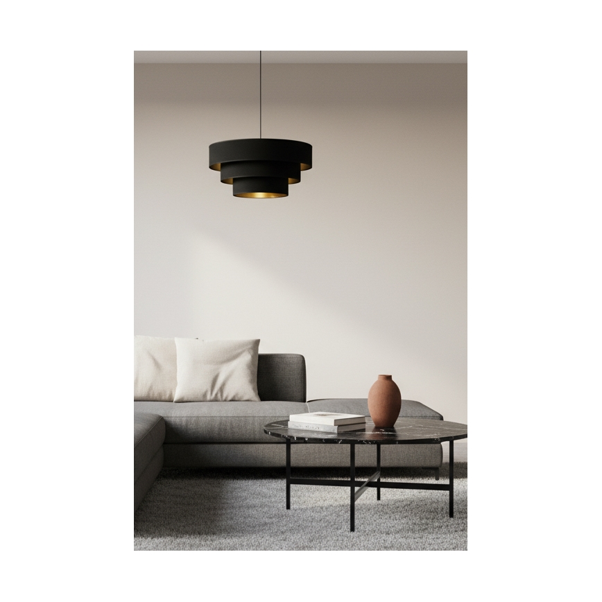 Brilagi - Luster na lanku LUNETA 1xE27/60W/230V pr. 40 cm čierna/zlatá