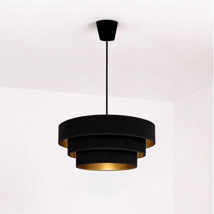 Brilagi - Luster na lanku LUNETA 1xE27/60W/230V pr. 40 cm čierna/zlatá