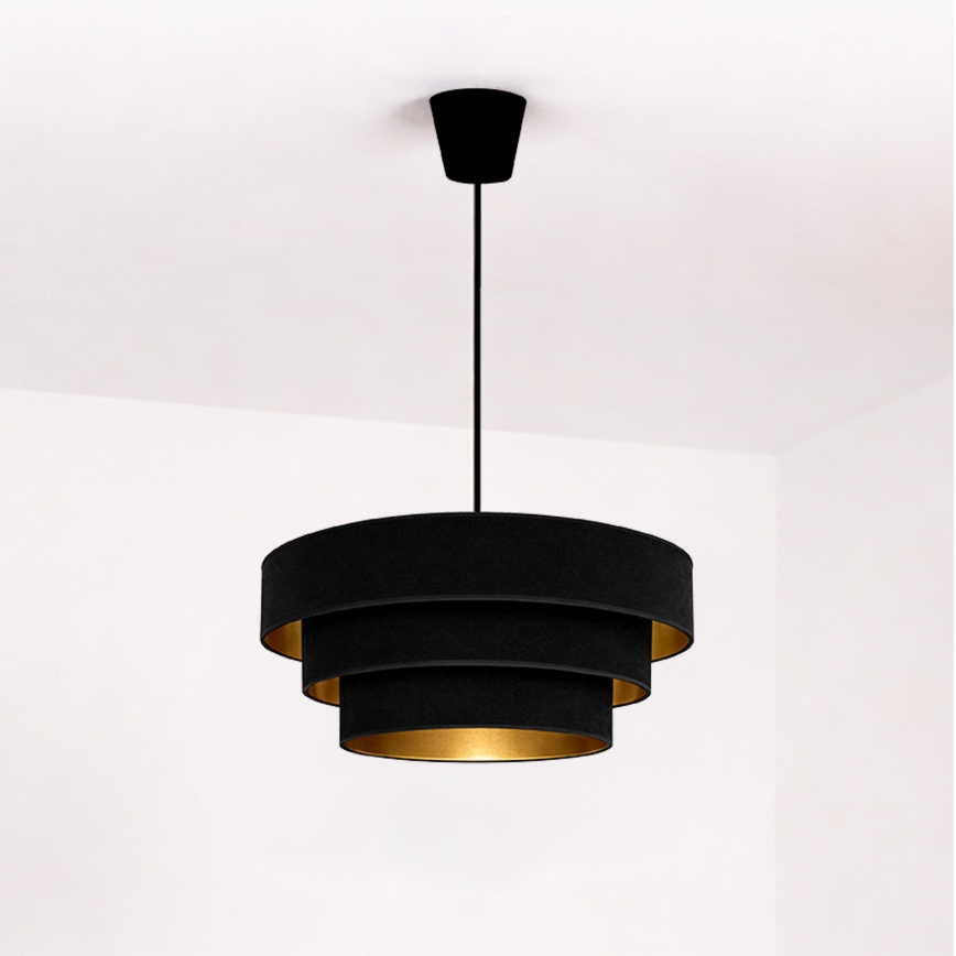 Brilagi - Luster na lanku LUNETA 1xE27/60W/230V pr. 40 cm čierna/zlatá