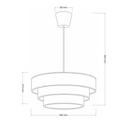 Brilagi - Luster na lanku LUNETA 1xE27/60W/230V pr. 40 cm čierna/zlatá