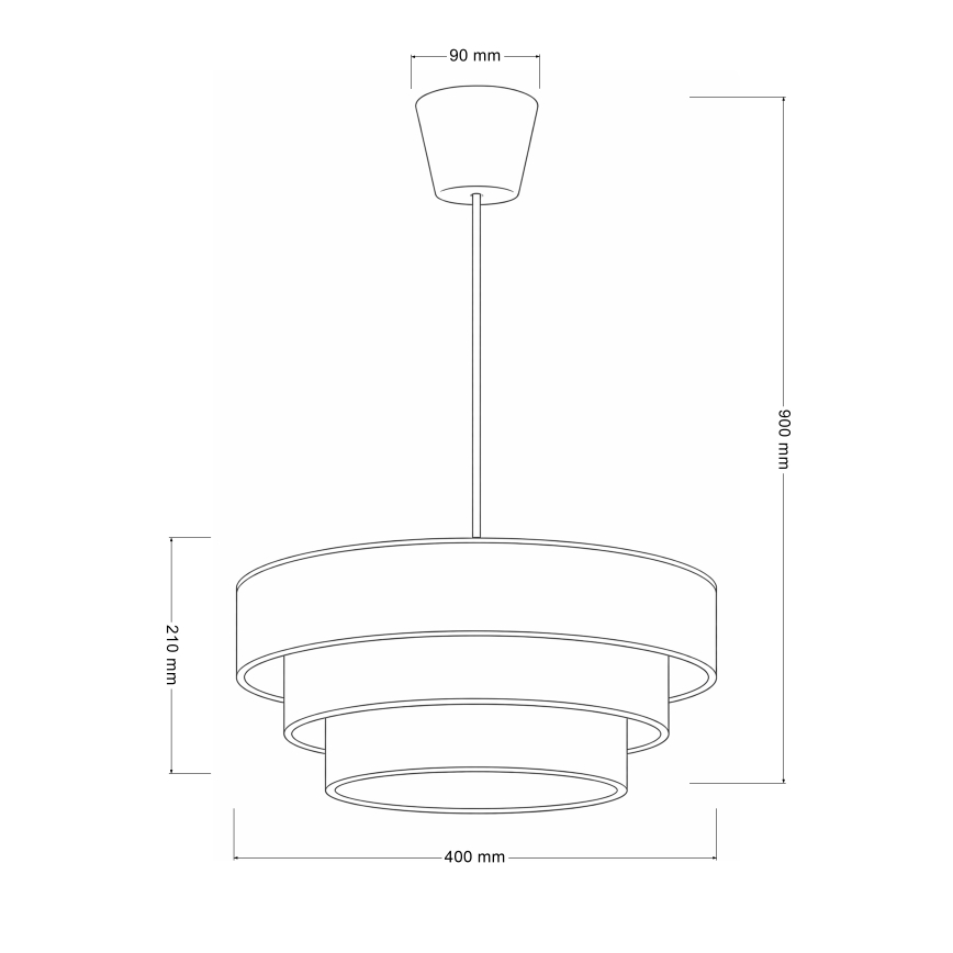 Brilagi - Luster na lanku LUNETA 1xE27/60W/230V pr. 40 cm čierna/zlatá