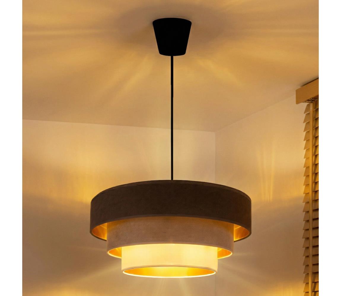 Brilagi - Luster na lanku LUNETA 1xE27/60W/230V pr. 40 cm hnedá/béžová/krémová 8590828052227