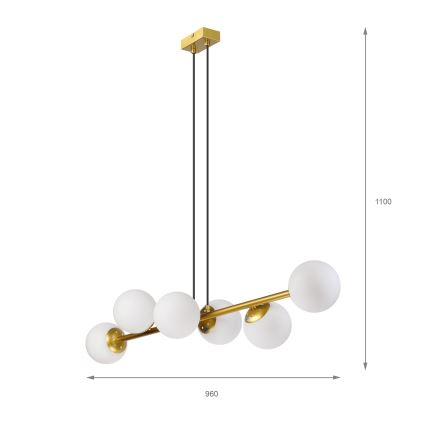 Brilagi - Luster na lanku MALONY 6xE14/20W/230V zlatá