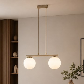 Brilagi - Luster na lanku MILO 2xE27/60W/230V béžová/zlatá