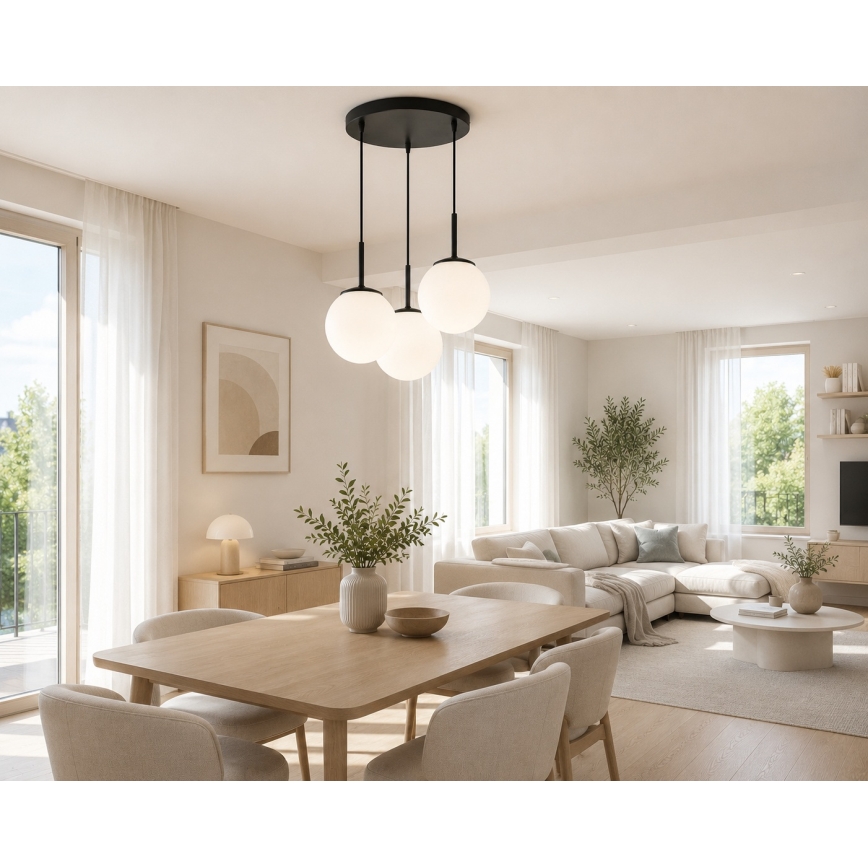 Brilagi - Luster na lanku MILO 3xE27/60W/230V čierny