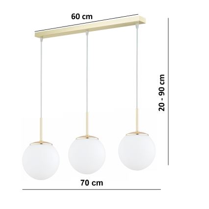 Brilagi - Luster na lanku MILO 3xE27/60W/230V zlatý