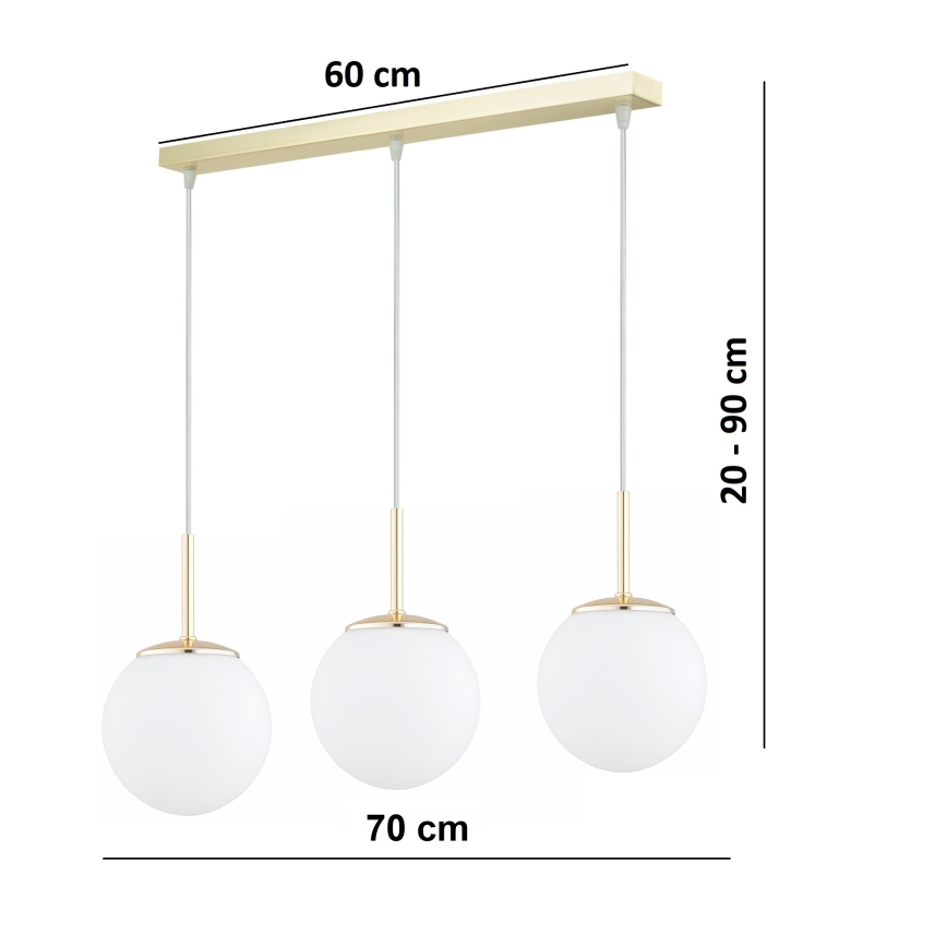 Brilagi - Luster na lanku MILO 3xE27/60W/230V zlatý